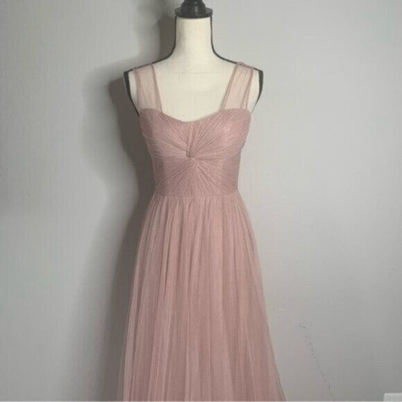 Reverly Blush Tulle Illusion Neckline Evening Gown - Picture 10 of 13